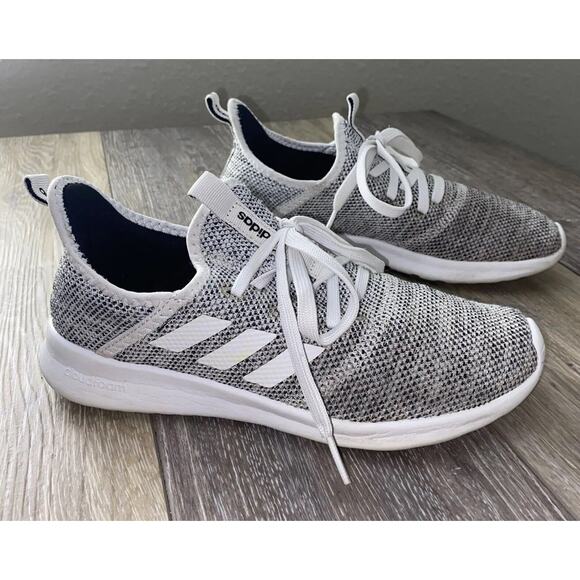 Adidas Womens US Size 6 Cloudfoam Pure DB0695 White Gray Athletic Running Shoes - Picture 1 of 12